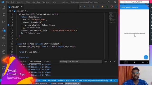 Flutter Counter App code explained in Hindi | #1.2 смотреть онлайн