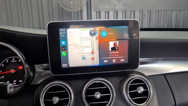SISTEMA APPLE CARPLAY MERCEDES C250 WAZE MAPS SPOTIFY YOUTUBE CÂMERA DE RÉ смотреть онлайн