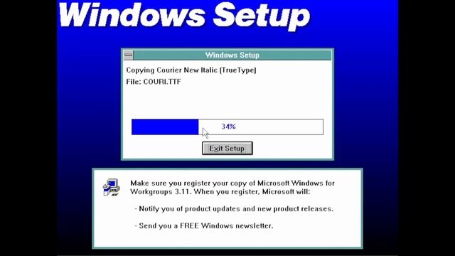Installing Windows for Workgroups 3.11 build 300 RC/RTM смотреть онлайн