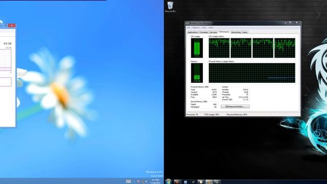 Compare Taskmanager Windows 8 vs Windows 7. смотреть онлайн