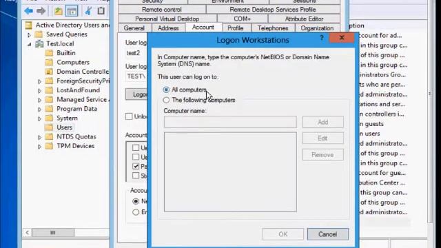 How to limit computers a user can log into on Microsoft Windows Server 2012 смотреть онлайн