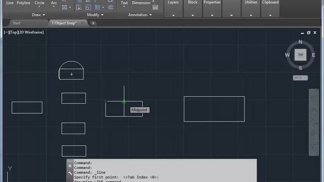 7 Object Snap using AutoCAD 2019 смотреть онлайн