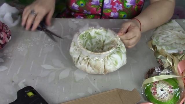 Шкатулка игольница из ткани. ХоббиМаркет