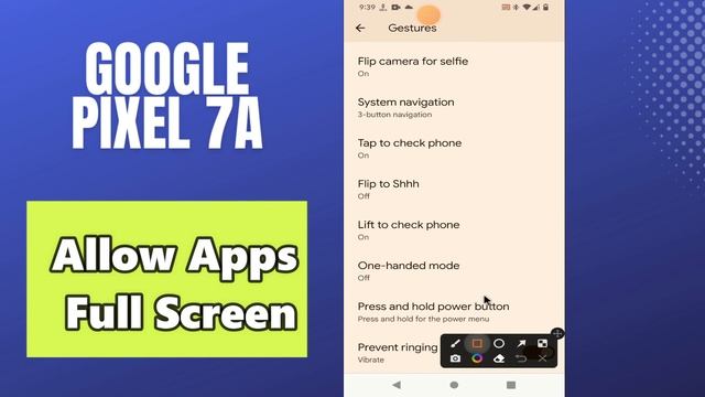 GOOGLE PIXEL 7A Allow Apps Full Screen || Apps full screen permission settings смотреть онлайн