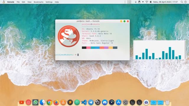 Linux Kubuntu - Neofetch + Cava + McMojave Theme смотреть онлайн