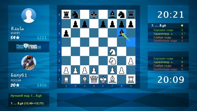 Chess Game Analysis: Балу61 - ماجد8 : 1-0 (By ChessFriends.com) смотреть онлайн