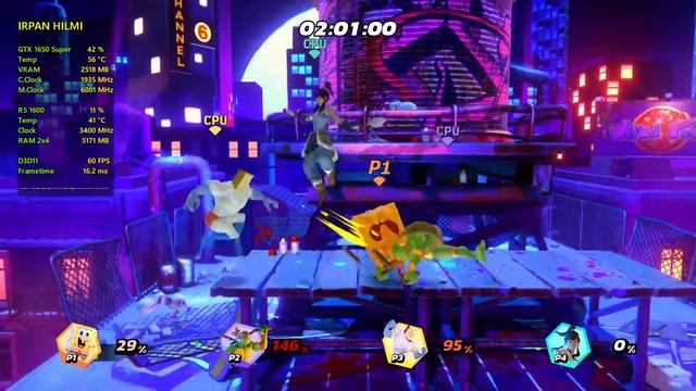 Nickelodeon All-Star Brawl | GTX 1650 Super + Ryzen 5 1600 - 1080p смотреть онлайн