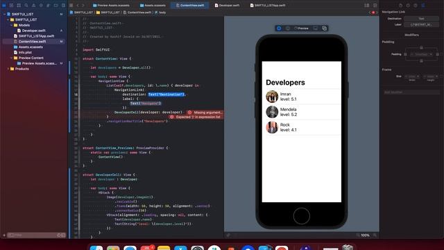 List view and Navigation view in SWIFT UI смотреть онлайн