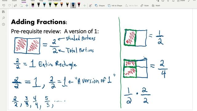 OneNote for Windows 10 2021 03 20 15 17 55 A version of 1 and equivalent fractions смотреть онлайн