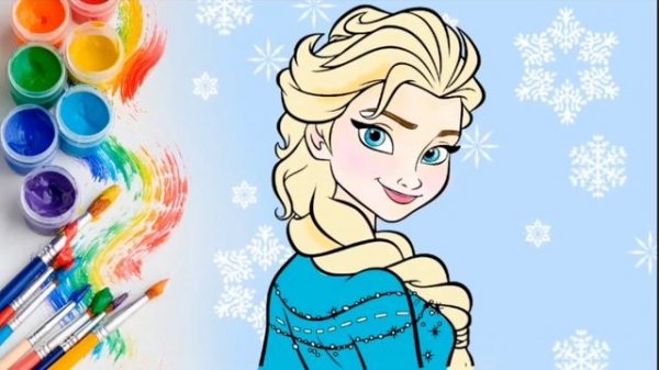 Раскраска Эльза/Мультфильм ХОЛОДНОЕ СЕРДЦЕ / Рисунок для детей