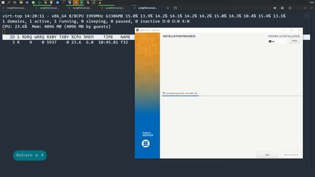 Установка Fedora Server 32 в KVM hypervisor смотреть онлайн