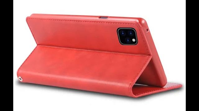 iPhone 11 Pro Wallet Case Wallet Style Card Slots Phone Protector with Buckle Red смотреть онлайн