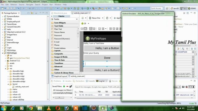#2 Beginners for Android Eclipse button, text box, and label смотреть онлайн