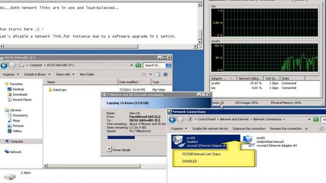 MPIO Demo with VMware, Equallogic and Win2008R2 смотреть онлайн