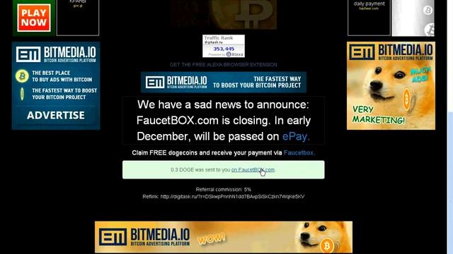 Кран догикоин. Каждые 30 сек по 1 Doge. смотреть онлайн