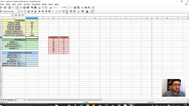 Aula 1 - Parte III - Libreoffice Calc - 2016 - Funções e Fórmulas смотреть онлайн