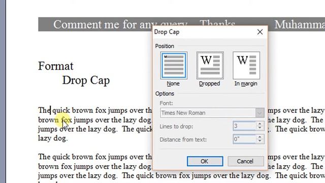 MS Word 2003 for Beginners, Students, in Urdu Hindi Format Drop cap 2.5.7 смотреть онлайн