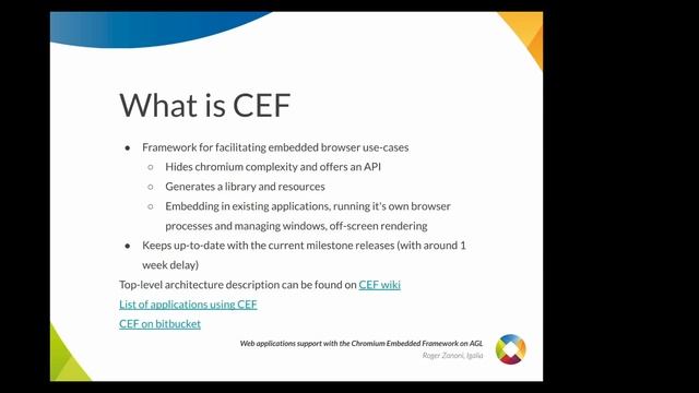 Web Applications Support with the Chromium Embedded Framework on AGL смотреть онлайн