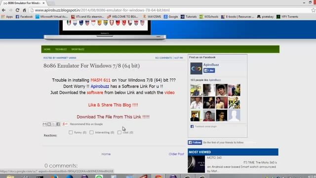 Download and Install 8086 Emulator on Windows 7/8 (64bit) - For JNTU Students смотреть онлайн