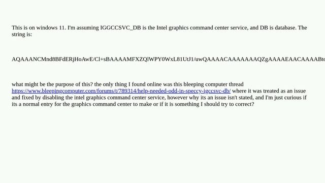 An entry in my system env variables 'IGCCSVC_DB' has a base 64 string as a value, any idea what i.. смотреть онлайн
