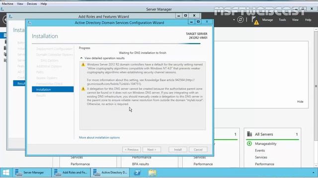 03 Installing Active Directory with DNS to create a domain controller on windows server 2012 R2 смотреть онлайн
