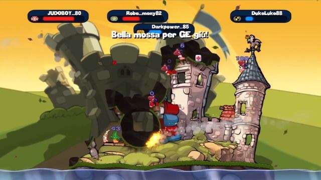 [Worms 2: Armageddon] Multiplayer 2 vs 2 - meny,judo vs darc,duke - mod. Fortino смотреть онлайн