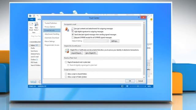 How to Change Microsoft® Outlook 2013 Email Security Settings on Windows® 8 смотреть онлайн