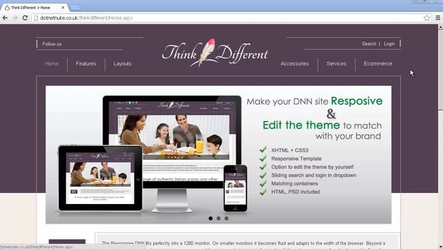 Think Different Responsive Design for DotNetNuke Web Content management System смотреть онлайн