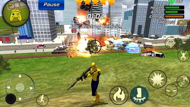 School Bus Driving at Vegas City - Spider Rope Hero Gangster Crime - Android Gameplay смотреть онлайн