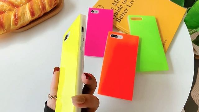 COCOMII Rectangle iPhone Case Neon Plain Color | Flashy Fluorescent Color Minimalist Aesthetic смотреть онлайн