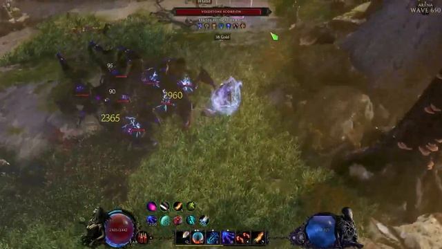 Last Epoch 0.9 - Spell Blade Surge pushing Arena to 800 waves Gameplay смотреть онлайн