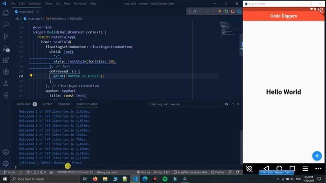 Basic Floating Action Button In Flutter | Floating Action Button | Flutter Tutorial In Hindi #6 смотреть онлайн