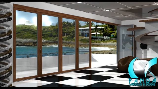 Panda S.74 Aluminum Wood Clad Folding Door System смотреть онлайн