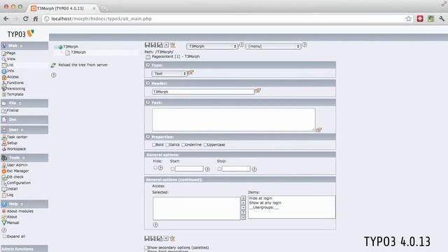 TYPO3 Version 3.3 to 4.7.0 alpha смотреть онлайн
