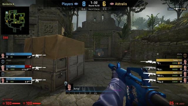 CSGO POV Gambit.AX1LE vs Astralis on Ancient - 28 kills смотреть онлайн