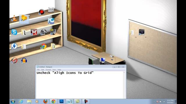 How to move your Shortcut desktop icons freely (Without connecting to grid) смотреть онлайн