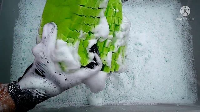 🍏Green Apple Paste🍏 Cylinder Crumbling #asmr #spongeasmr #spongesqueezing#oddlysatisfying #relaxing