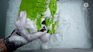 🍏Green Apple Paste🍏 Cylinder Crumbling #asmr #spongeasmr #spongesqueezing#oddlysatisfying #relaxing