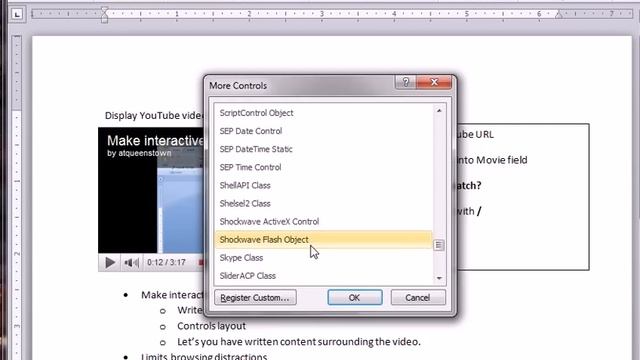 How to put a youtube video into a Word document - archive, no longer working as depicted. смотреть онлайн