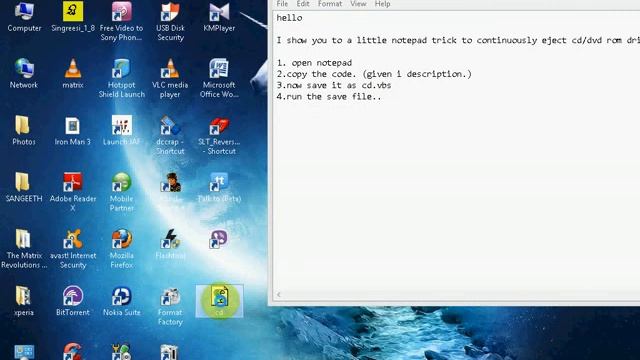 Nodepad tricks - continuously eject cd/dvd drive смотреть онлайн