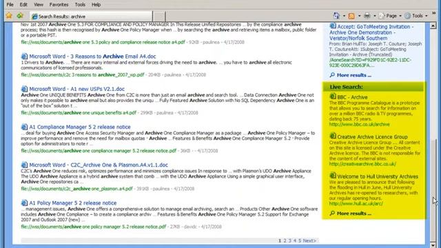 Archive One Search Services смотреть онлайн