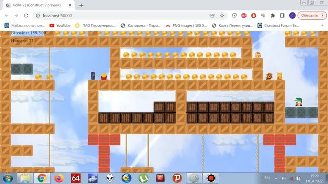 Rollo the miner version 1, level 1 (windowed mode, no sound). смотреть онлайн