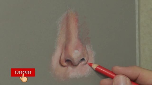 How to draw a realistic nose with pastel pencils ~ Narrated tutorial sharing techniques and tips. смотреть онлайн