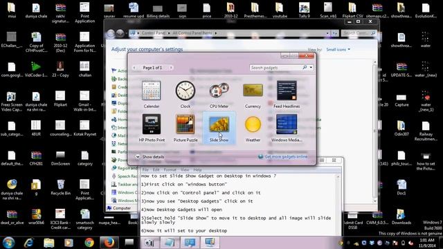 how to set Slide Show gadget on desktop in windows 7 смотреть онлайн