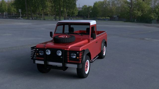 Land Rover Defender 110 Pick Up HDRI 3D Model смотреть онлайн