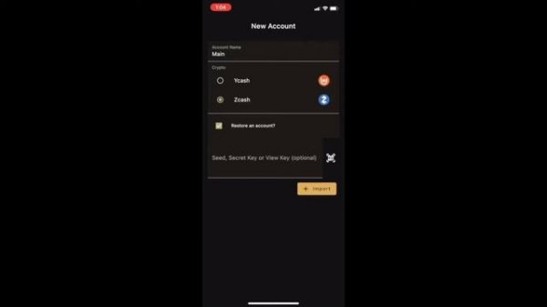 Access your ZEC in Ywallet