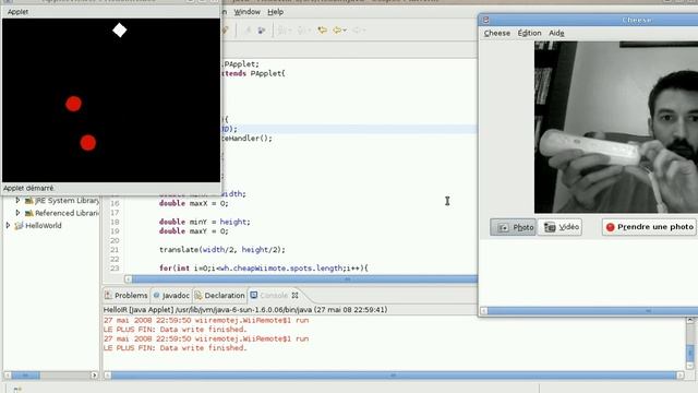 Processing + WiiremoteJ + Wiimote Ubuntu Hardy смотреть онлайн