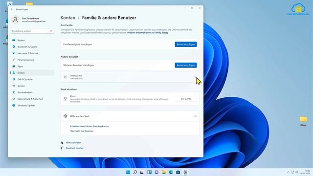 Windows 11 - neue Benutzer einrichten und löschen - Schritt für Schritt [2022] смотреть онлайн
