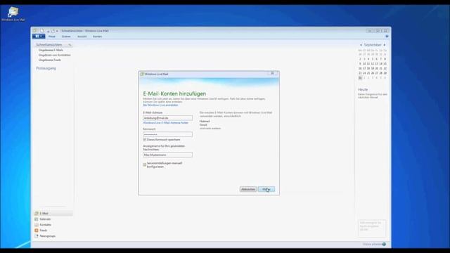 Windows LiveMail: IMAP Konfiguration eines mail.de Accounts смотреть онлайн