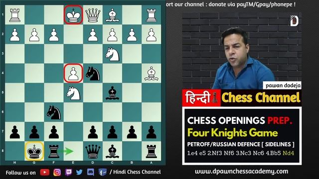 Chess Openings Preparation | Four Knights Game explained for Black | चेस ओपनिंग्स | फोर नाइट्स गेम смотреть онлайн
